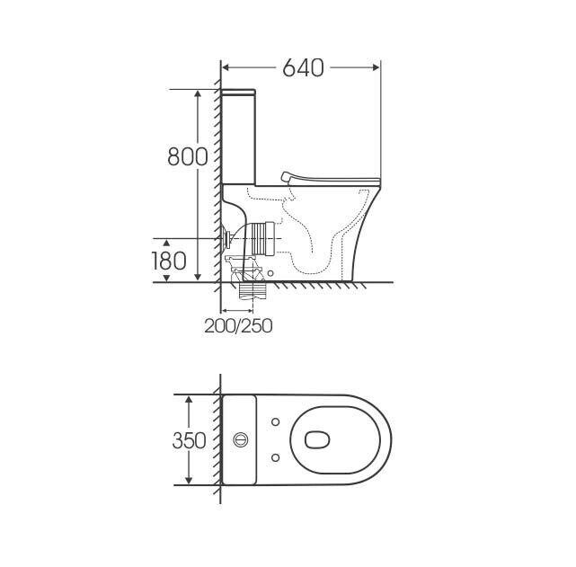 Grossman GR-4465SQ Торнадо напольный безободковый унитаз белый с сидением