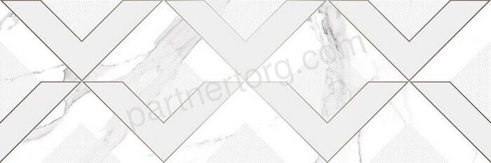 Viva белая полированный керамический декор 20x60см Laparet OS\B189\60152