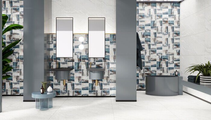 Capria Aqua Glossy granula, Капри Аура полированный гранулы серый керамогранит 120х60см