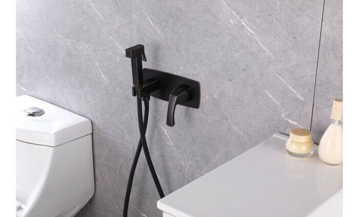 Nubira LM6219ORB смеситель с гигиеническим душем встраиваемый, черная бронза Lemark