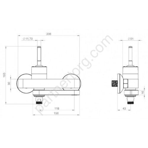 Arc Damixa смеситель для ванны/душа с поворотным изливом (чёрный)