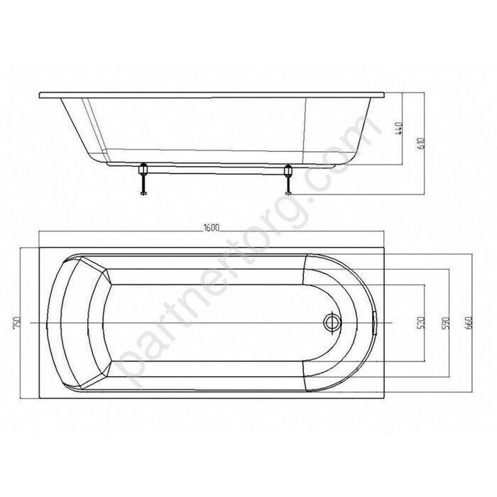Ника ванна акриловая 160х75 см Aquatek