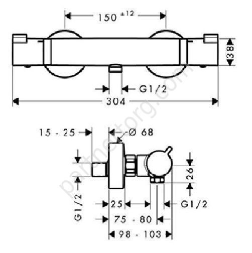Ecostat Comfort термостат для душа Hansgrohe