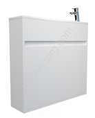 Stretto 80П тумба 2д. с раковиной подвесная белая глянцевая