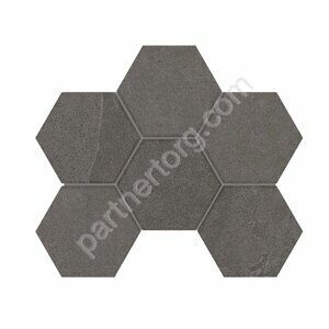 Luna/Terra Hexagon Anthracite LN03/TE03 серый неполированный керамогранит 29х25см Estima Мозаика
