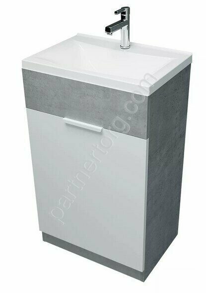 Revo 50Н 1д тумба напольная с раковиной бетон светло-серый