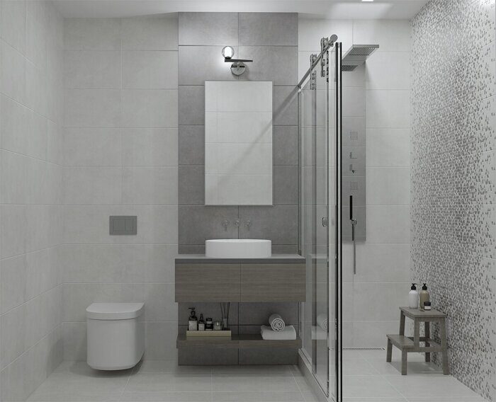 Artemest настенная плитка светло-серая матовая 31х63см Azori