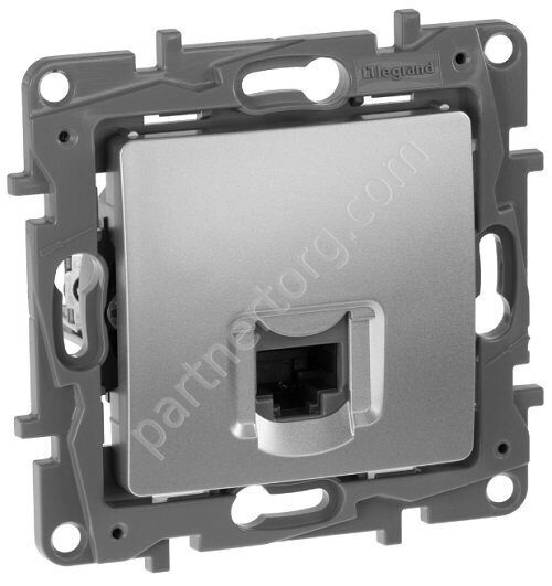 Legrand Etika розетка информационная RJ45 6 UTP, цвет алюминий