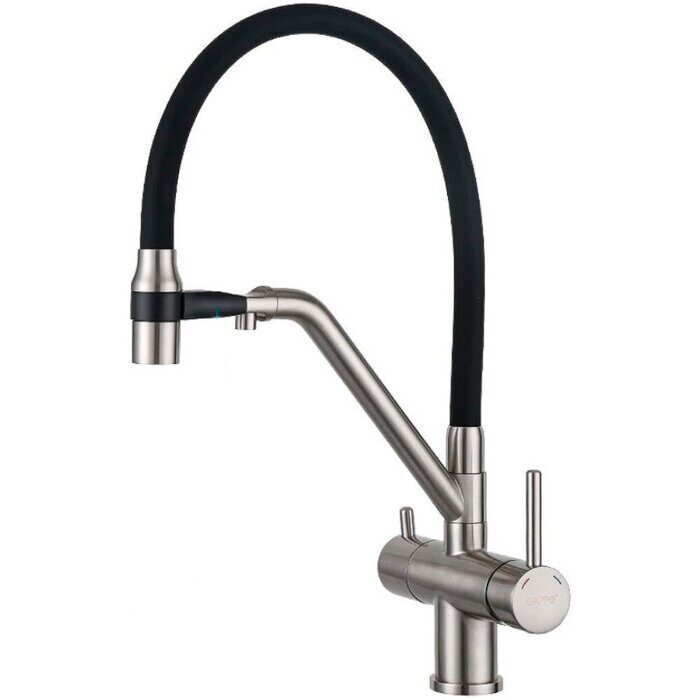 Gappo G4398-85 смеситель для кухни с гибким изливом сатин/черный