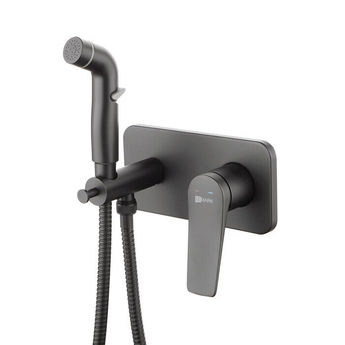 Bronx LM3720BL, смеситель с гигиеническим душем, встраиваемый, черный Lemark