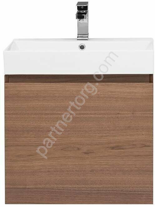 Нью-Йорк 60 шпон орех тумба для ванной комнаты с раковиной-столешницей 60 cm  (SLIM SYNERGY) Sanovit Aquanet
