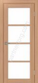 Турин 540.2222 межкомнатная дверь ясень темный со стеклом лакобель белое