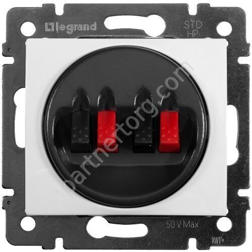 Legrand Valena Classic розетка для колонок двойная, с лицевой панелью, цвет белый