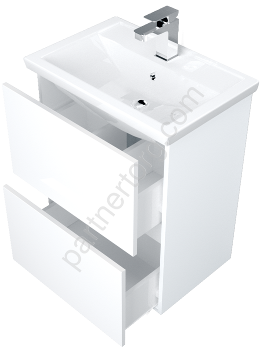 New Aris 60П тумба 2я. подвесная Белый глянец