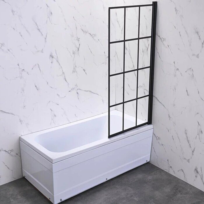 Veconi PL77R-70-01-C6 шторка на ванну 70х150 см, профиль черный