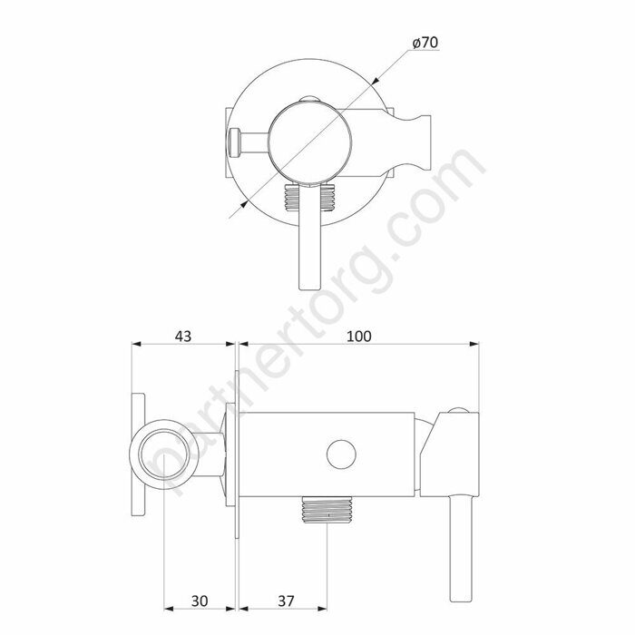 Гигиенический душ со смесителем Damixa Option 211000000 хром встраиваемый