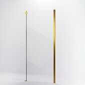 Veconi KP06G-90-01-C4 боковая панель 90х195 см, профиль брашированное золото, стекло прозрачное