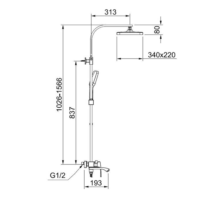 Raglo R01.24.09 Душевая система, графит
