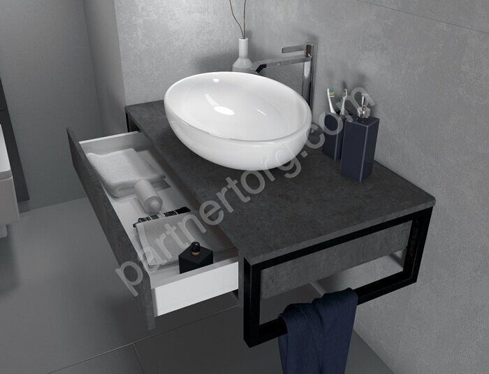 Grunge Loft Marka One Бетон светлый тумба для ванной комнаты под раковину настольную