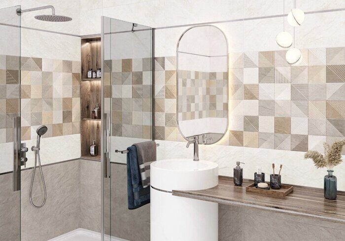 Safari Latte Delacora настенная плитка коричневая матовая 24,6х74см