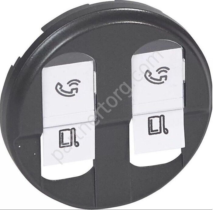 Legrand Celiane лицевая панель для информационной розетки 2xRJ45, цвет графит