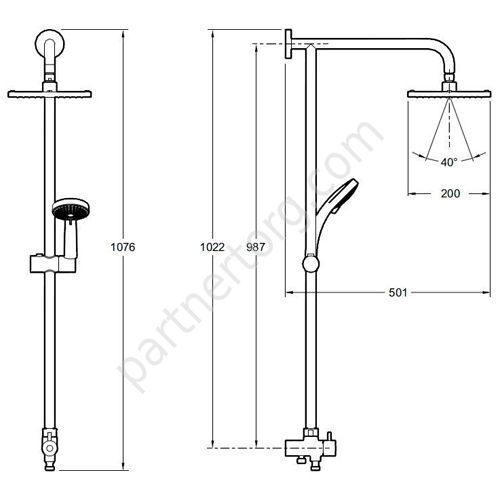 Eo Eco душевая система с верхним душем Jacob Delafon