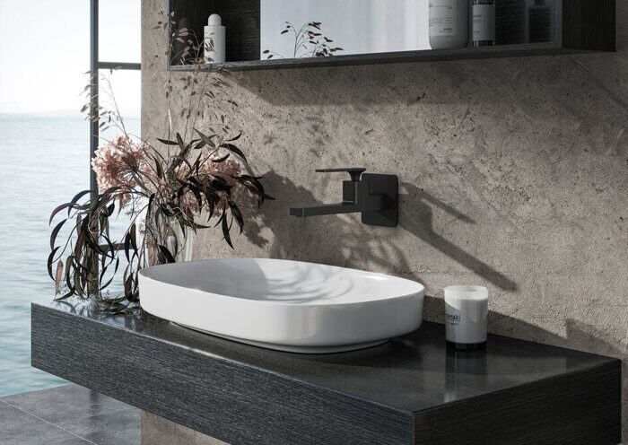 Torne Timo 4372/03SM чёрный смеситель для раковины встроенный