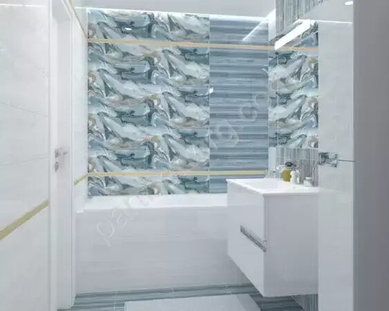 Tori настенная плитка синяя глянцевая 20х60см Alma Ceramica TWA11TOR606