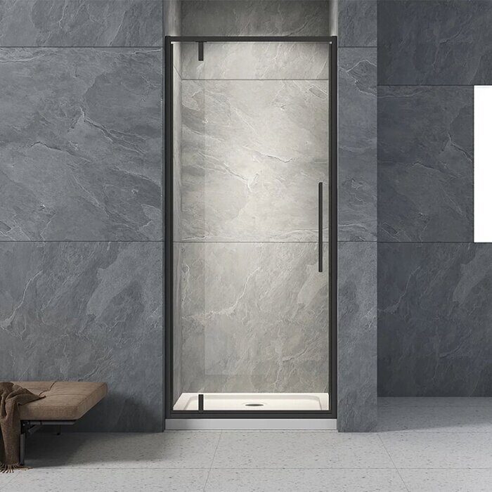 Veconi VN33B-90-01-C7 душевая дверь распашная 90х195 см, профиль черный