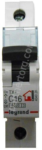 Автоматический выключатель один полюс TX3 C16A 1П 6000 Legrand