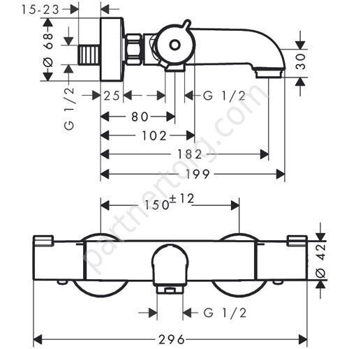 Ecostat 1001 CL термостат для ванны Hansgrohe