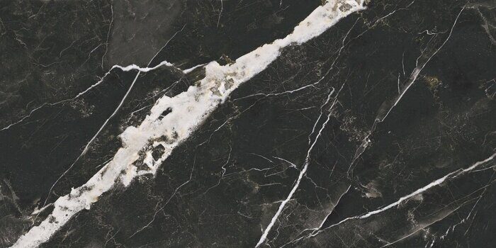 Flame черный керамогранит лаппатированный Soft Sugar + цифровая граниль Global Tile 120х60см