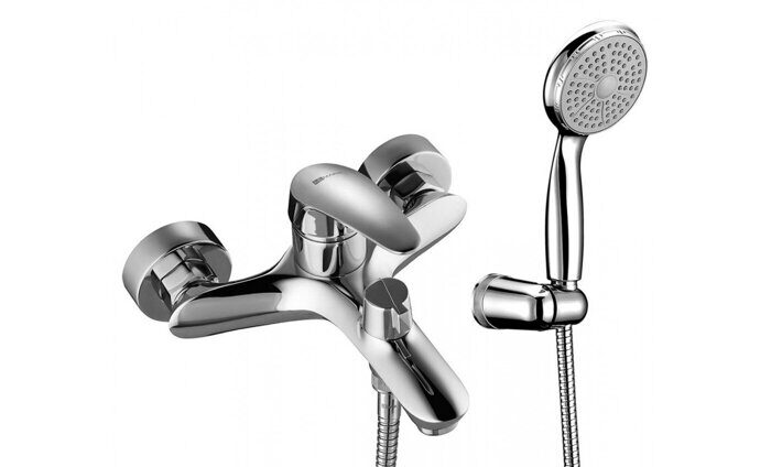Linara LM0414C, смеситель для ванны и душа  с коротким изливом, хром Lemark