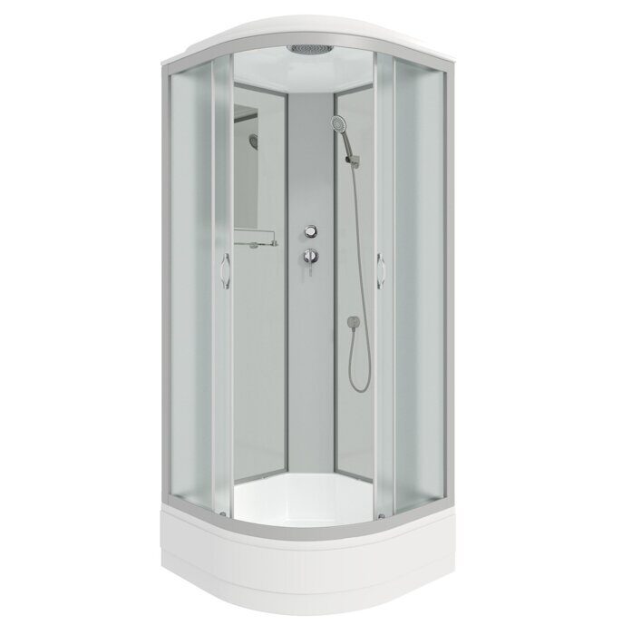 Niagara NG-3301-14, душевая кабина угловая полукруглая 90х90х215 см, матовое стекло, средний поддон