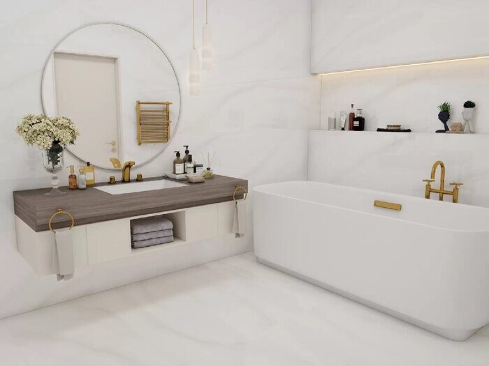 Ethipian White керамогранит полированный Duna Bluezone 120х60см