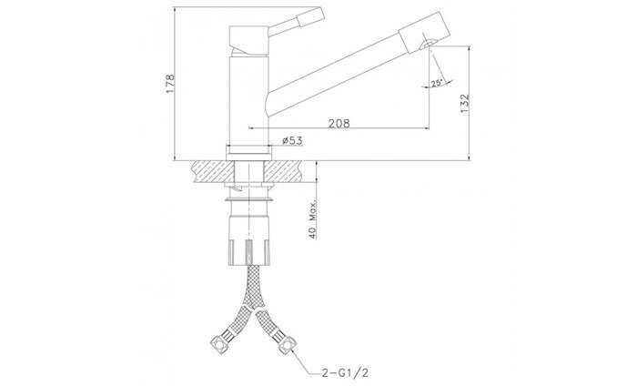 Expert LM5072S, смеситель для кухни с поворотным изливом, хром Lemark