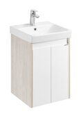 Сканди Doors 45 см тумба универсальная белая/дуб верона для ванной комнаты с раковиной Адриана 45 Aquaton