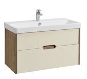 Оливия 90 см тумба подвесная дуб веллингтон для ванной комнаты с раковиной Адриана 90 Aquaton