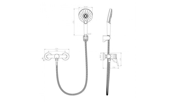 Minima LM3803C смеситель для ванны и душа без излива, хром Lemark
