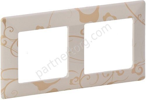 Рамка 2 поста для серии Valena Legrand Life в цвете ампир бежевый