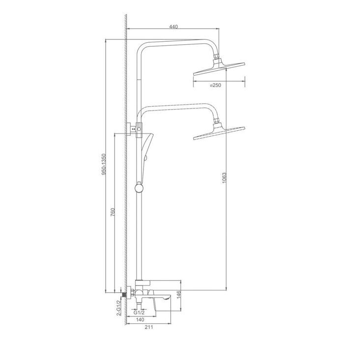 S41.24 Splenka Душевая система, хром
