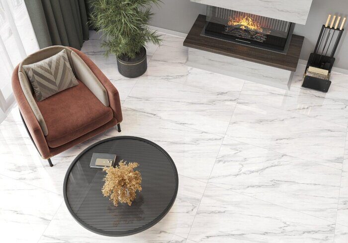 Monte Bianco New Trend керамогранит белый полированный 120х60см