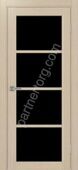 Турин 540.2222 межкомнатная дверь дуб беленый FL со стеклом лакобель черное