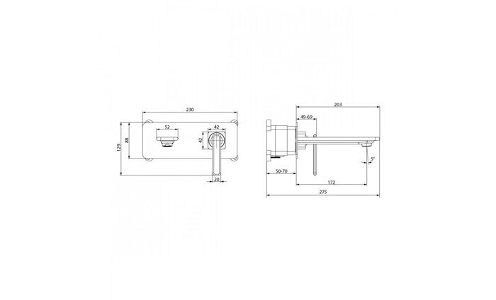 Mista LM6426WG смеситель для раковины встраиваемый с донным клапаном, белый Lemark