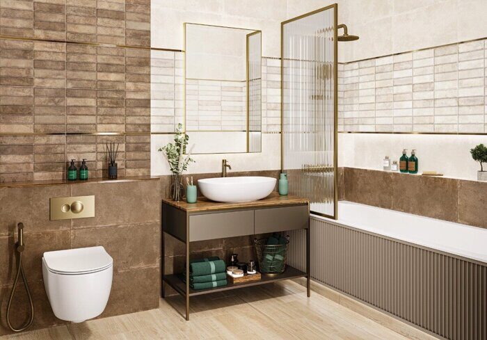 Elbrus Marron New Trend настенная плитка коричневая матовая 30х60 см