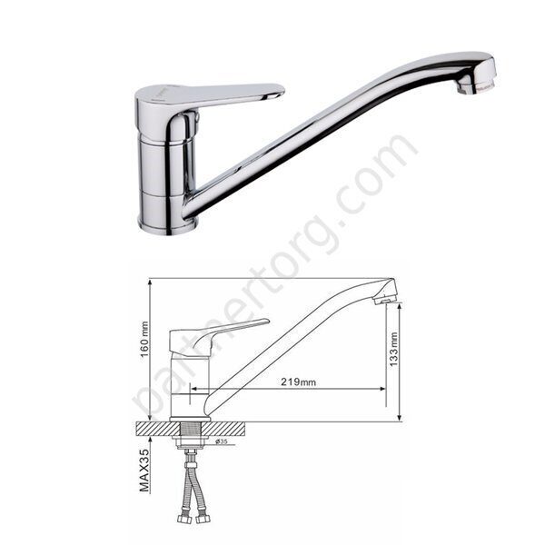 Vantto Gappo G4936 смеситель для кухни хром