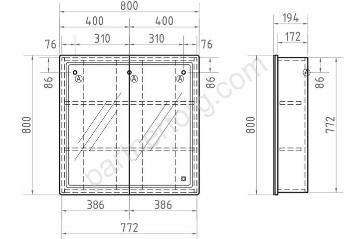 Geometry 800 Vigo зеркальный шкаф с LED подсветкой в ванную комнату