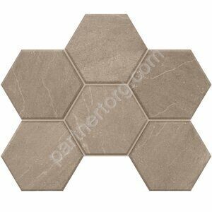 Gabbro Hexagon Grey GB02 серый неполированный керамогранит 29х25см Estima Мозаика