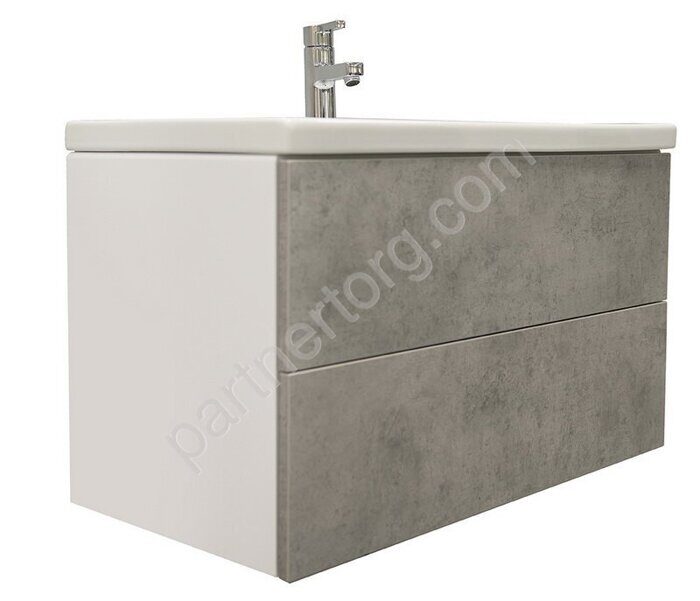 Push 80П тумба 2я подвесная светло-серая