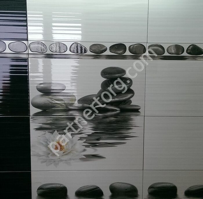 Лотос чёрное панно керамическое Нефрит керамика